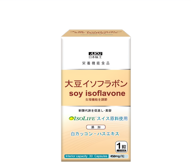 AJIOU 日本味王 大豆異黃酮, 30顆, 450mg, 1盒