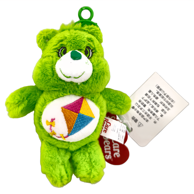 Care Bears 立體絨毛吊飾, 15 厘米, 綠色風箏, 1個