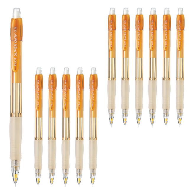 PILOT 百樂 透明自動鉛筆 H-185N 橘色 0.5mm, 12支