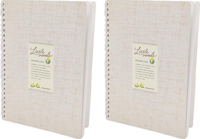 KOKUYO 國譽 Little Woods 軟線圈A5點線筆記本 8mm 80頁, 米色, 2本