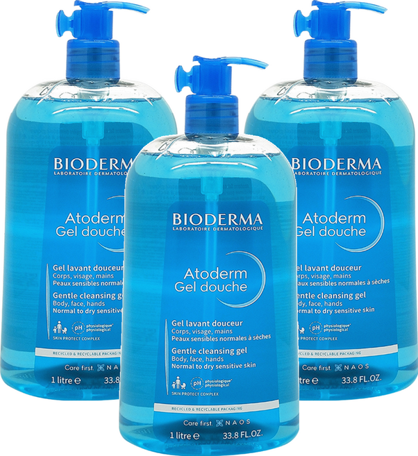 BIODERMA 舒益B3平衡修護沐浴露, 1L, 3瓶