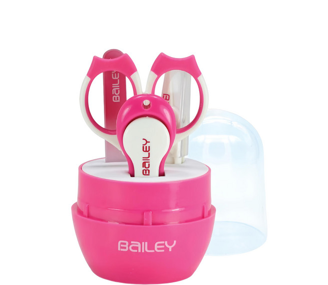 BaILEY 寶寶安全指甲剪組 4入, 粉紅, 1組