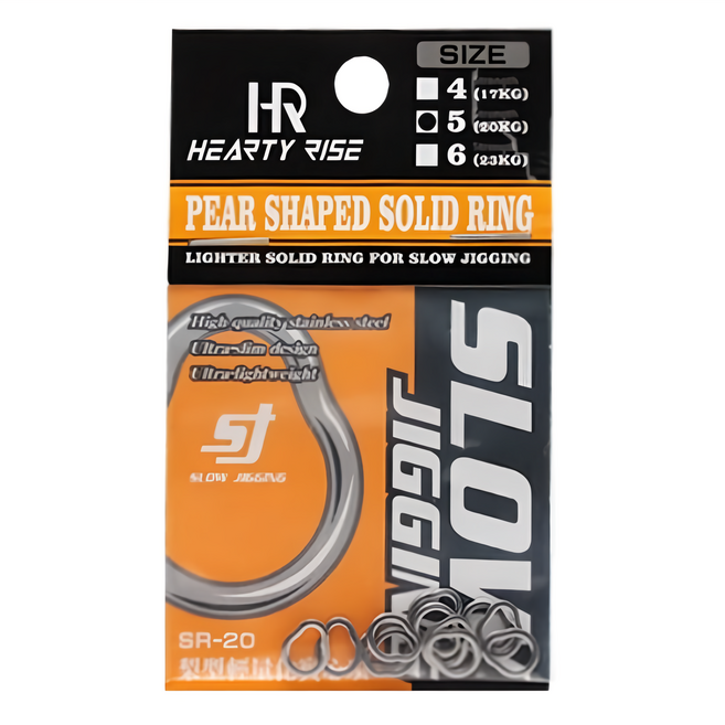 HEARTY RISE 哈帝來斯 SJ 梨型輕量化實心環 SR-20 5號 20kg強度, 1包, 銀色