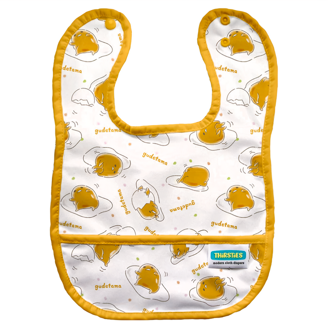 THiRSTiES SANRIO 聯名防水圍兜, Gudetama 蛋黃哥 白色 + 黃色, 1件, 1件