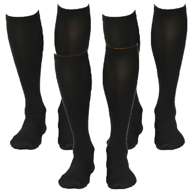 足健美襪品 台灣製450丹超彈紓壓萊卡及膝襪 3雙 Set XL