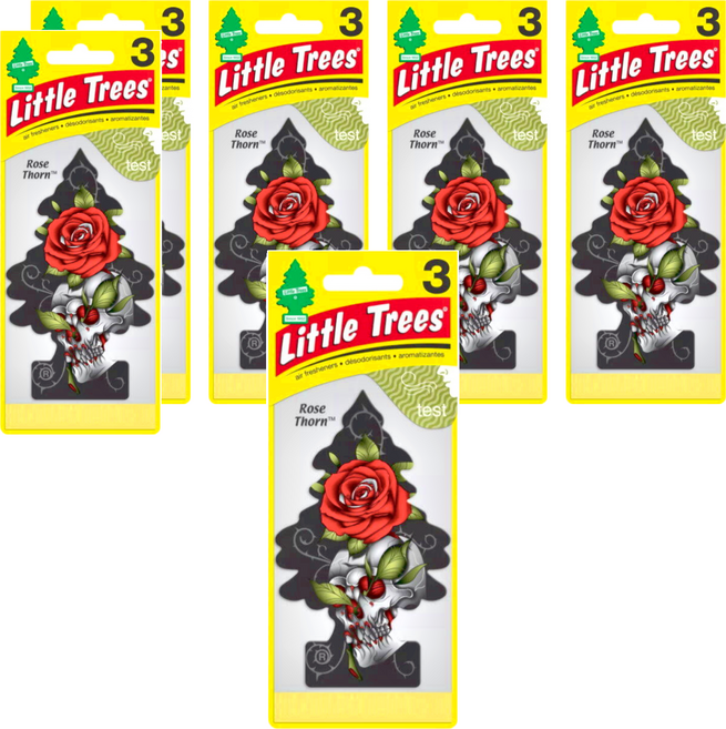 Little Trees 小樹香片 刺青玫瑰 無毒專利香味 適用於車內/家庭/辦公室 香味持久自然, 7g, 6片