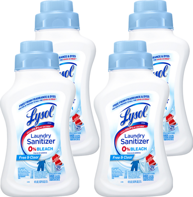 Lysol 來舒 衣物抗菌液 清新無香, 1.21L, 4瓶