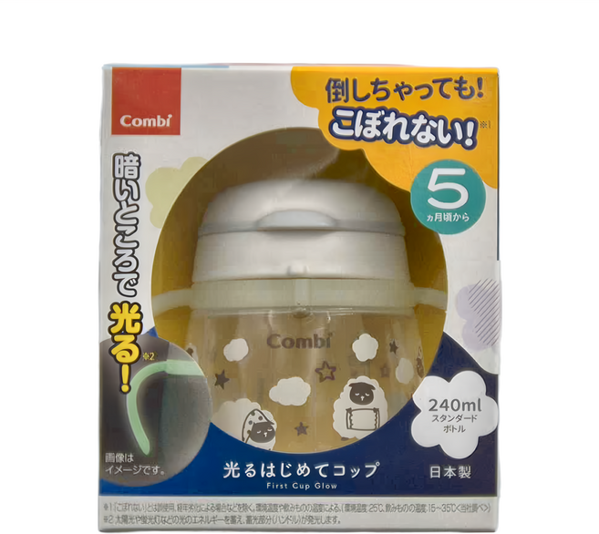 Combi 康貝 樂可杯 第二階段直飲杯 5個月以上 240ml 日本製造, 軟萌綿羊, 1個