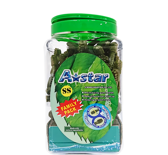 A star 多效雙頭潔牙骨桶裝, 1.1kg, 1桶, 薄荷