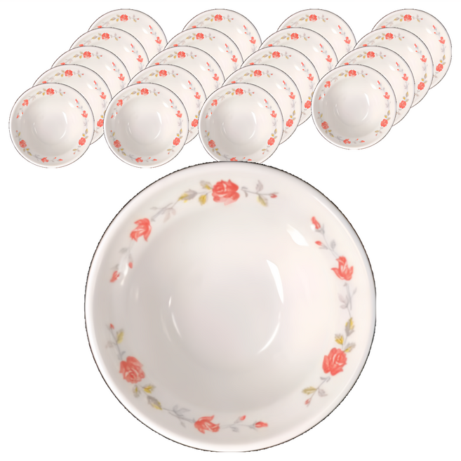 TATUNG 大同磁器 生意碗 天井 3號 13.7 x 13.7 x 6cm 20個, 白色, 1組