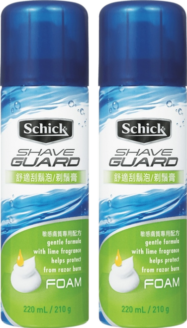 Schick 舒適牌 刮鬍泡 敏感型, 210g, 2瓶