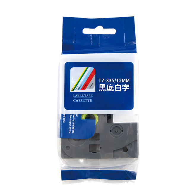 Brother 兄弟牌 TZe-345 護貝標籤帶 黑底白字, 12mm