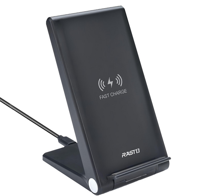 RASTO 15W快充四段折疊式無線充電板 RB16 10.3 x 2.7 x 18cm 119g 原廠保固, 黑色, 1個