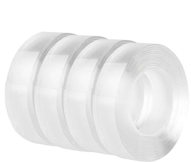 comet 加長款矽膠雙面膠帶 3公分 x 5公尺, 4個, 透明