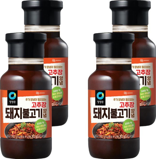 清淨園 大象韓式醃烤肉醬 辣味, 280g, 4瓶
