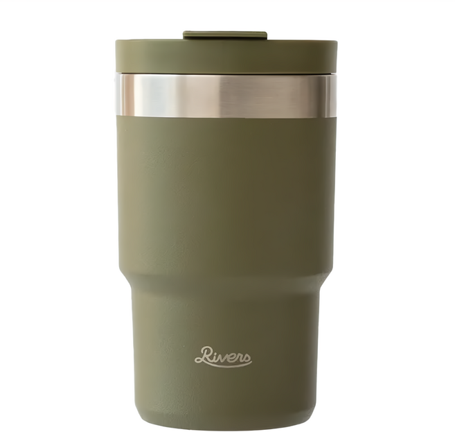Rivers WALLMUG SHADE 不鏽鋼隨行杯 14.1 x 8.1 x 8.5cm 199g, 橄欖綠, 300ml, 1個
