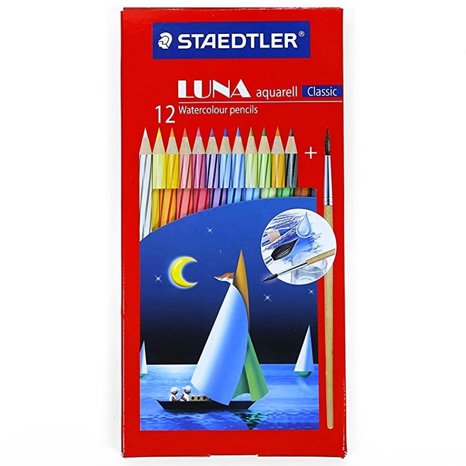 STAEDTLER 施德樓 LUNA 基礎水性色鉛筆, 12色, 1組