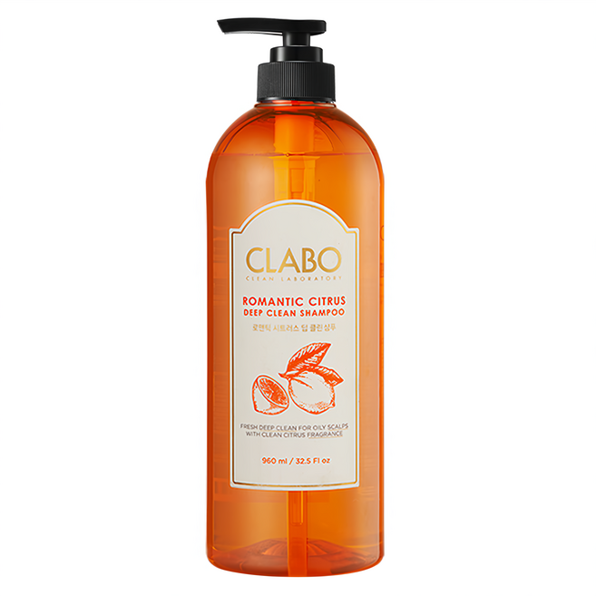 CLABO 珂萊泊 頭皮淨透洗髮精 浪漫柑橘 深層清潔 960ml 專為油膩頭皮設計, 1瓶