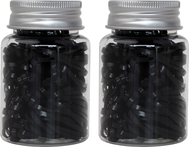 gloss&glow 方便保管橡皮筋髮圈 200條, 黑色, 2罐