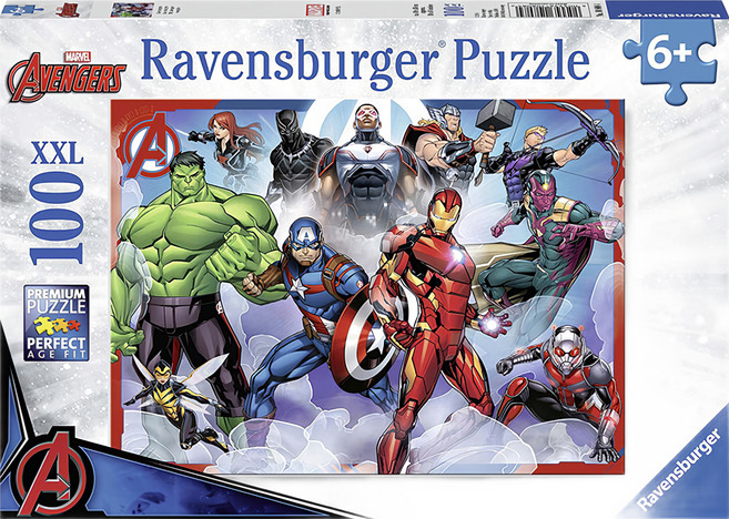 Ravensburger 維寶 復仇者聯盟拼圖 RV10808, 復仇者聯盟 多色, 100片, 1盒