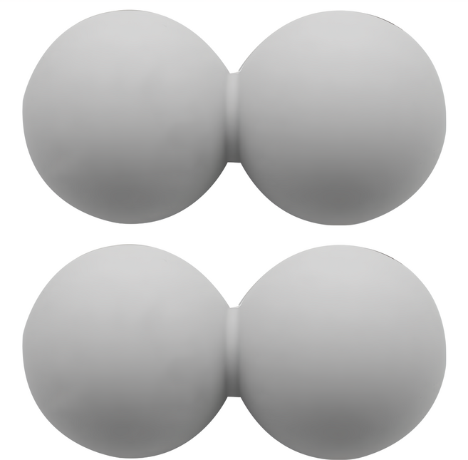 MICHAEL FITNESS 麥克健身 馬卡龍矽膠按摩球 雙球 弧形設計 貼合手臂, 灰色, 2個