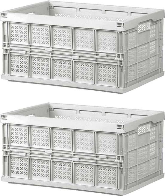 SHUTER 樹德 livinbox 巧麗耐重摺疊籃 FB-4531, 時尚灰, 2個
