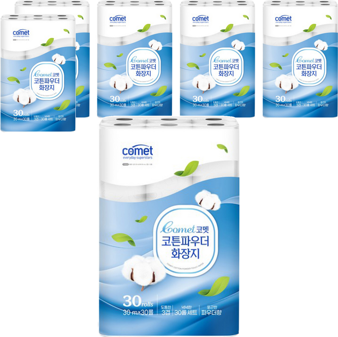 comet Cotton Powder 捲筒衛生紙, 30m, 30捲, 6包