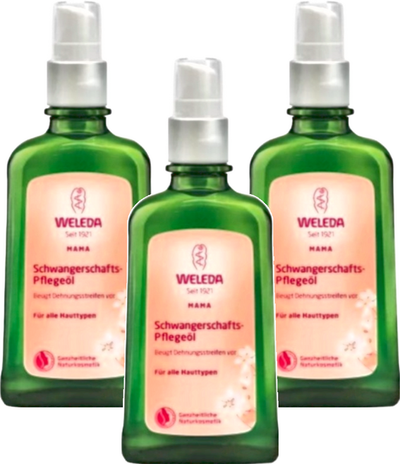 WELEDA 薇蕾德 孕媽咪美腹按摩油 100ml, 3瓶