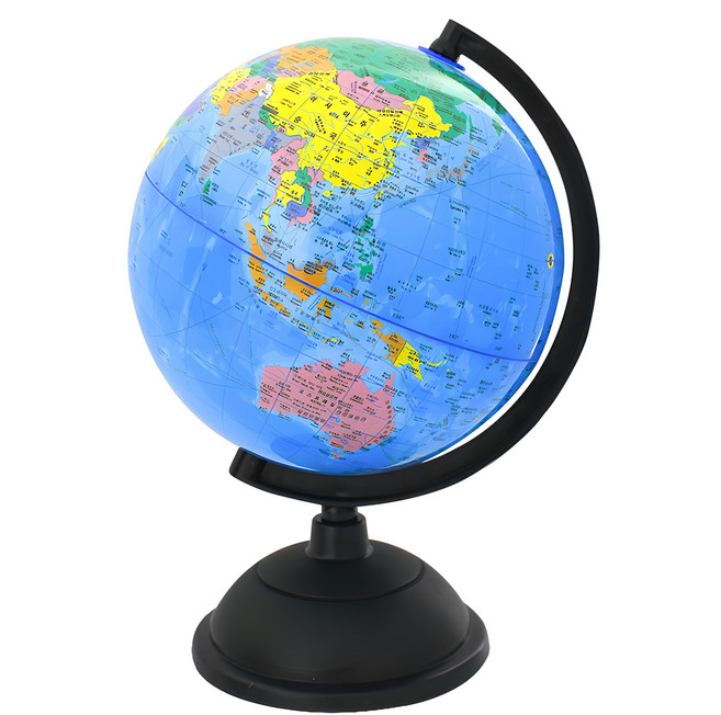 WOOGUN 韓文旋轉世界地球儀 混合色, 藍色 + 黑色