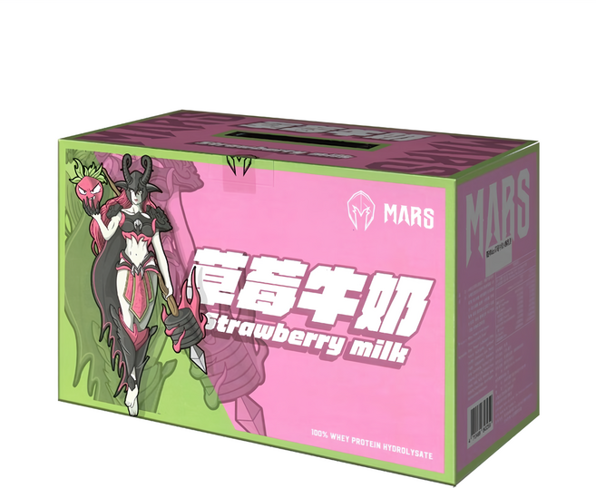 MARS 戰神 水解乳清蛋白 草莓牛奶 60包入, 2.1kg, 1盒