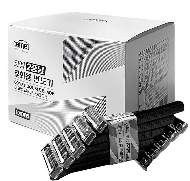 comet 雙層刀片拋棄式刮鬍刀, 100入, 1盒