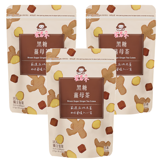 蜜思朵 黑糖薑母茶, 17g, 3袋, 18入