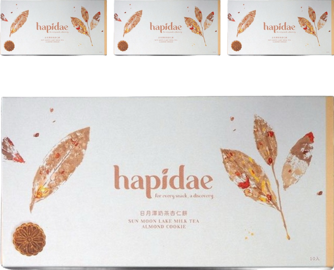 hapidae 日月潭奶茶杏仁餅 10入, 220g, 4盒