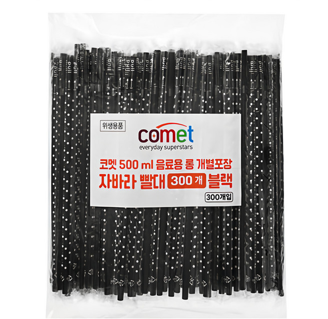 comet 獨立包裝可彎曲長吸管, 1袋, 300支