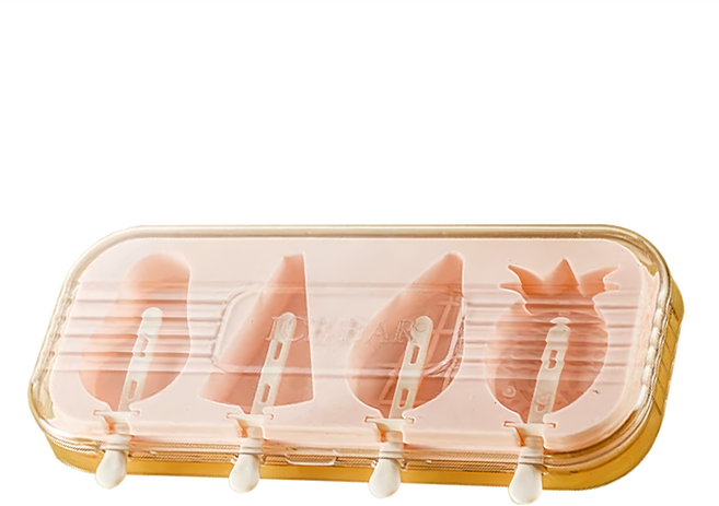 couselect DIY 霜淇淋雪糕模具 食品級矽膠冰棒製冰工具, 1個, 粉色 水果型