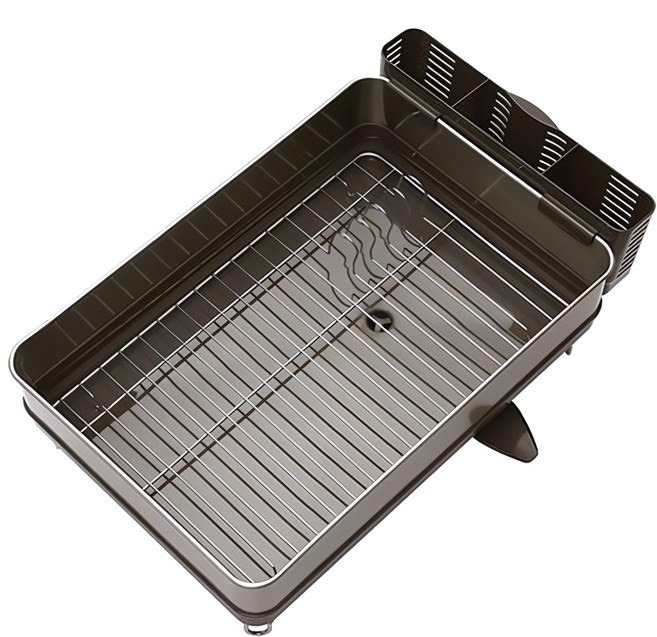 4BNK 高級單層餐具瀝水架 50.2*34*17cm, 1層, 深灰色, 1個