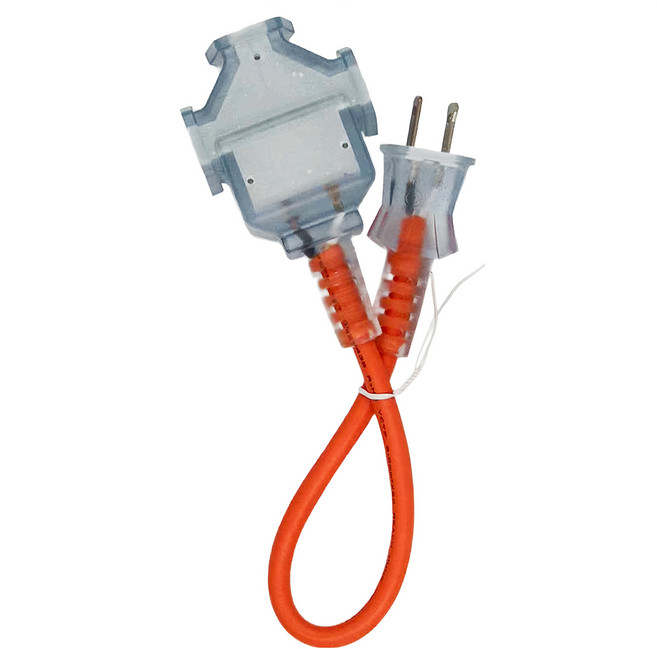 FONG HUA 崶華 動力線附過載開關2X2C 1台尺, 30cm, 橘色, 1條