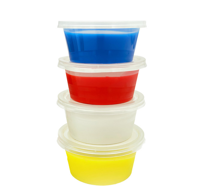 Q-doh 超柔軟矽膠有機黏土基礎4件組 60g, 紅色 + 藍色 + 白色 + 黃色, 1組