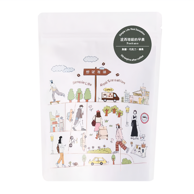 SIMPLEREAL 想望咖啡 波西塔諾的早晨 咖啡豆, 200g, 1包, 咖啡豆(無研磨)