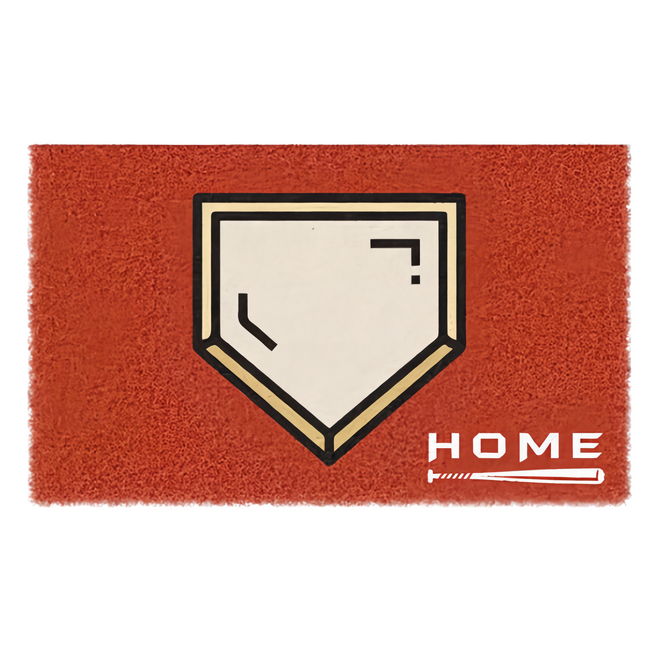 ALL IN HOME 窩在家 熱血棒球刮泥地墊, 紅色, 1個