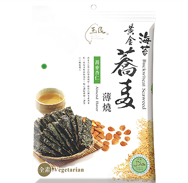 玉民 黃金蕎麥海苔薄燒 杏仁, 40g, 1包