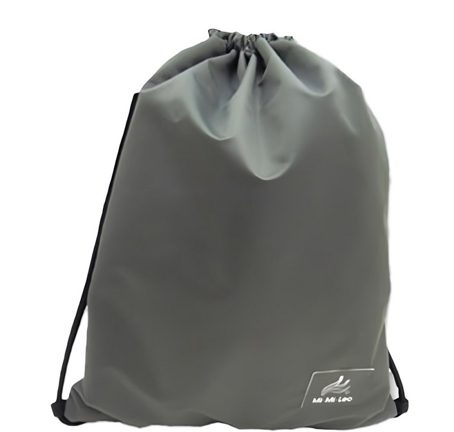 MI MI LEO 台灣製防潑水運動束口背包, 灰色, 1個