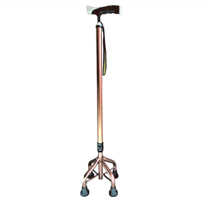 感恩使者 單手拐杖 四腳 站立式 加固型 ZHCN1913-A S, 棕色, 1支