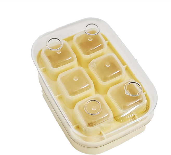 KOUJI 叩吉好物 喀喀6格冰塊盒 S02 2個, 奶油黃, 1組