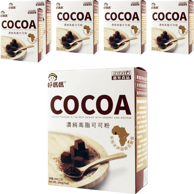 FAIRSEN 惠昇食品 好媽媽 濃純高脂可可粉, 6盒, 200g