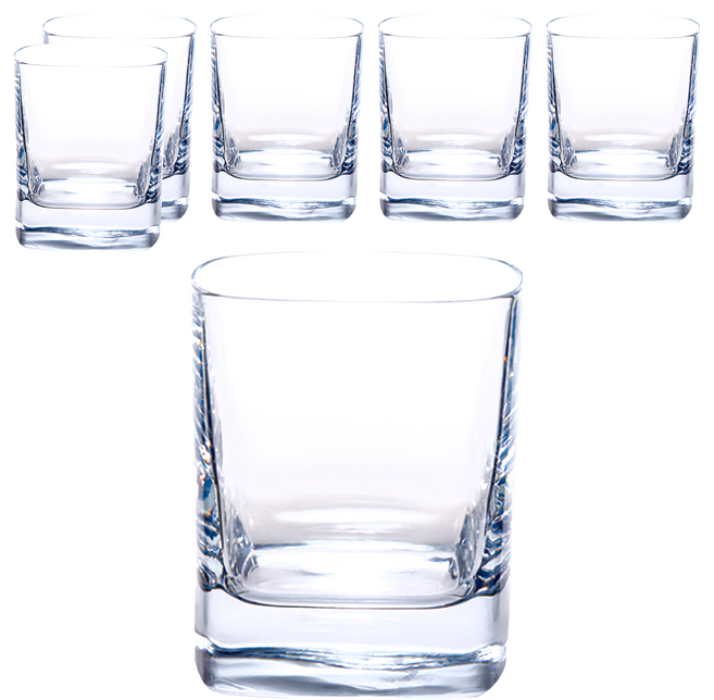 Luigi Bormioli 無鉛水晶正方形威士忌杯350ml, 6個
