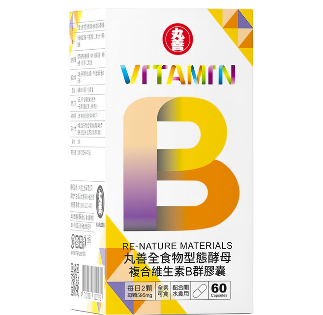 MARUZEN 丸善生技 全食物型態酵母複合維生素B群膠囊, 1罐, 60顆