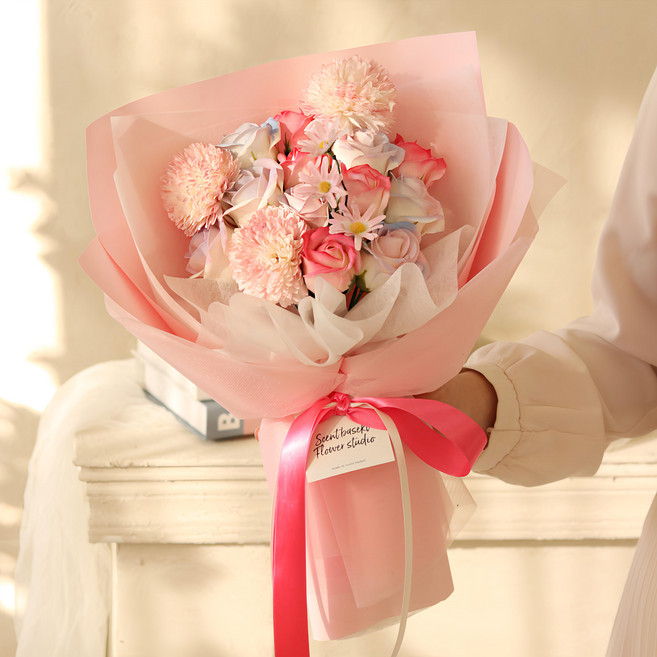 Scent Basket 繽紛光彩香皂花束, 粉色, 1個