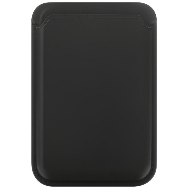 SINJIMORU 磁力強化 MagSafe M 比卡 皮革卡夾, 黑色, 1個