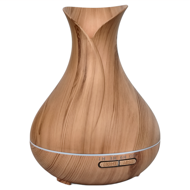 花瓶香氛水氧機 附精遙控器 + 2瓶精油300ml 香味隨機 500ml, CAAD0046AS2, 淺色木紋